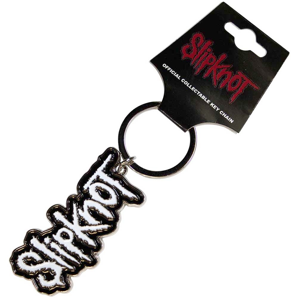 Slipknot - Logo Sleutelhanger - Wit/Zwart